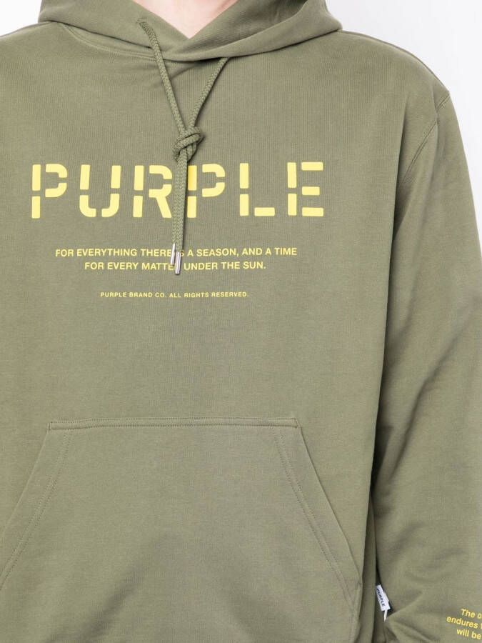 Purple Brand Hoodie met logoprint Groen