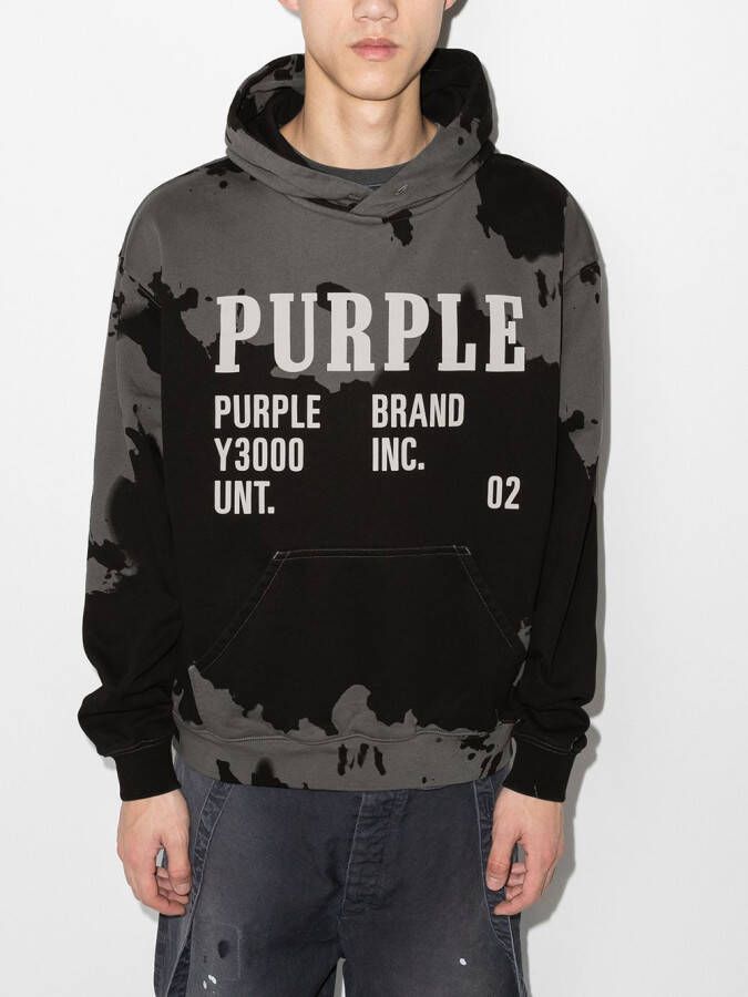 Purple Brand Hoodie met logoprint heren katoen XL Zwart