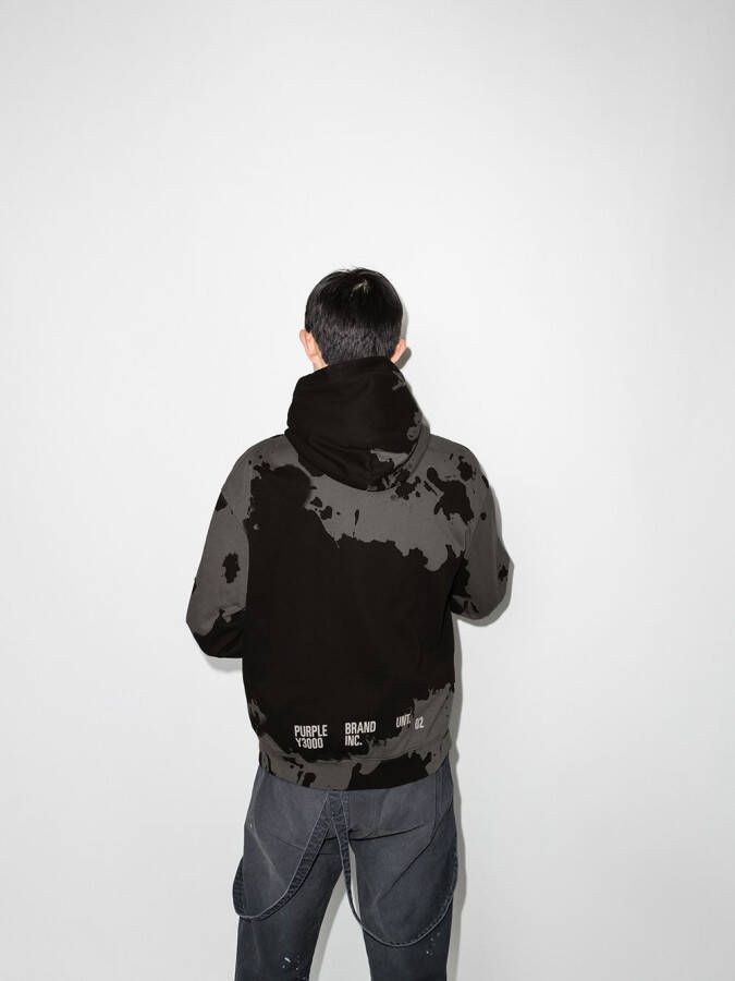 Purple Brand Hoodie met logoprint Zwart
