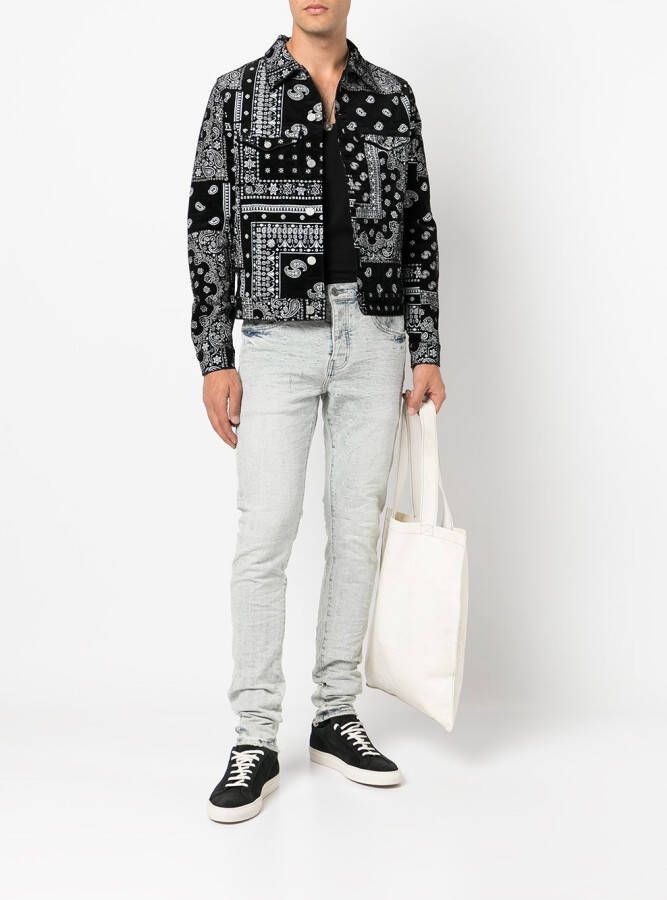 Purple Brand Jeans met monogram jacquard Blauw