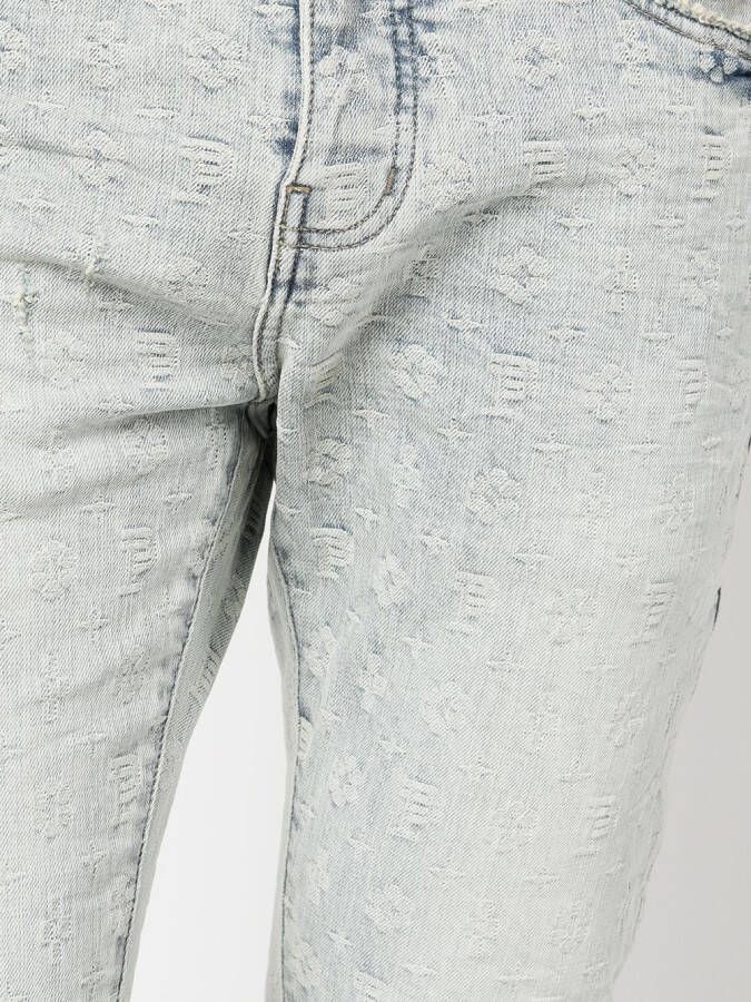 Purple Brand Jeans met monogram jacquard Blauw