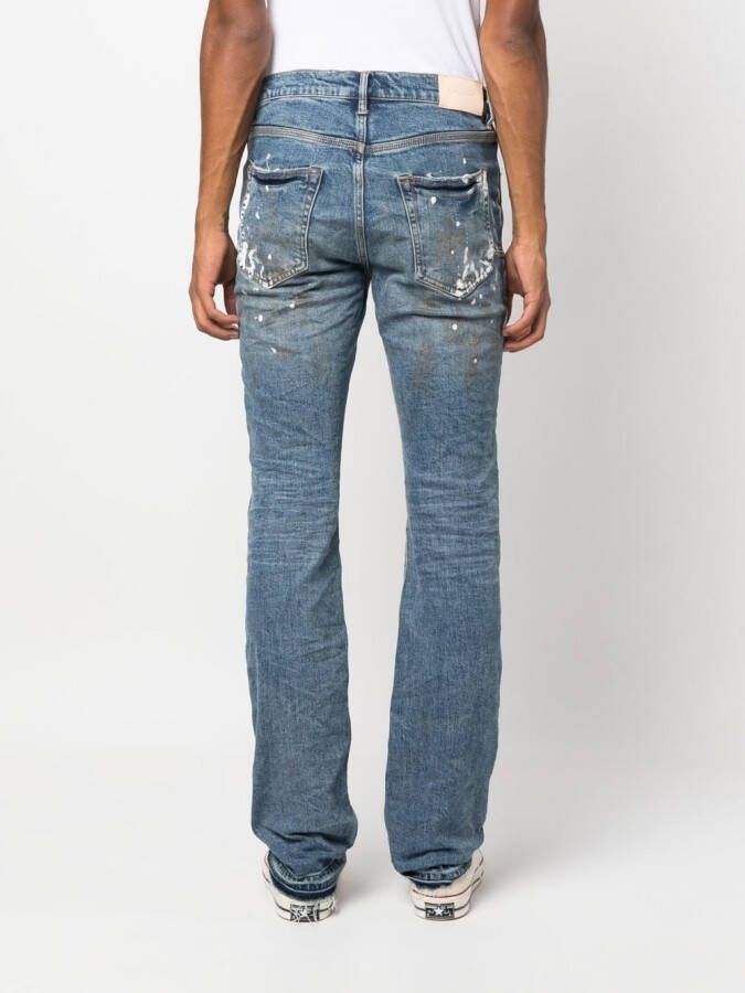 Purple Brand Jeans met verfspatten Blauw