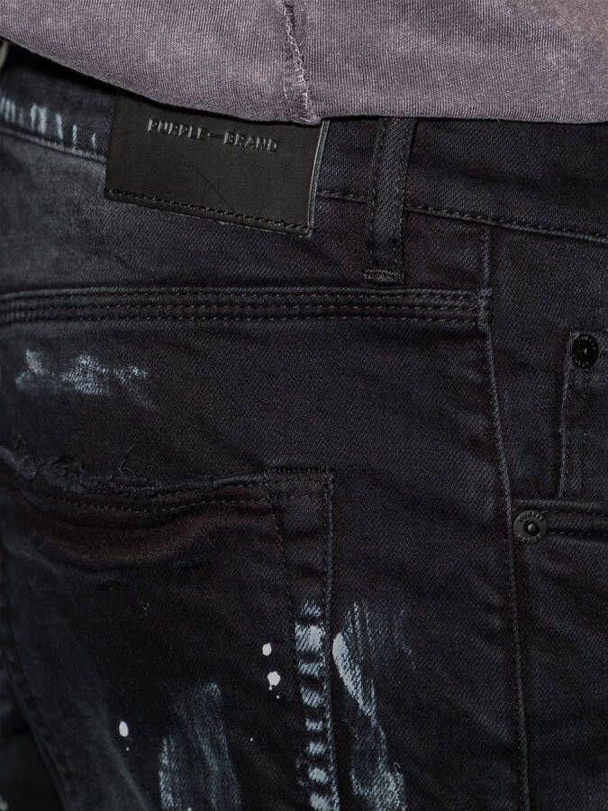 Purple Brand Jeans met verfspetters Zwart