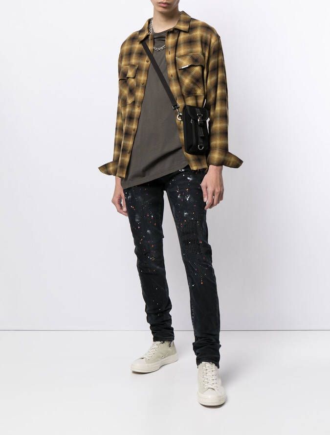 Purple Brand Jeans met verfspetters Zwart