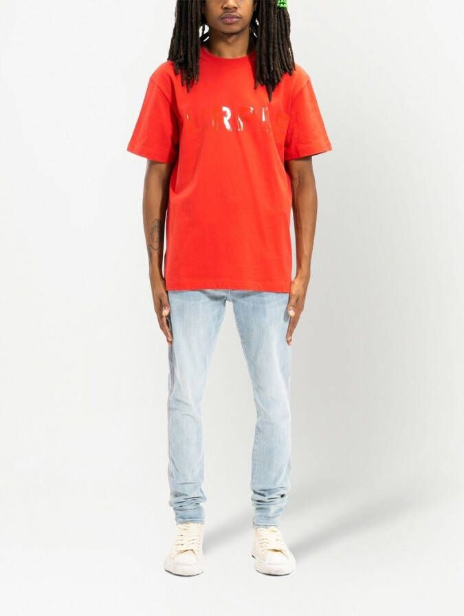 Purple Brand Katoenen T-shirt Oranje