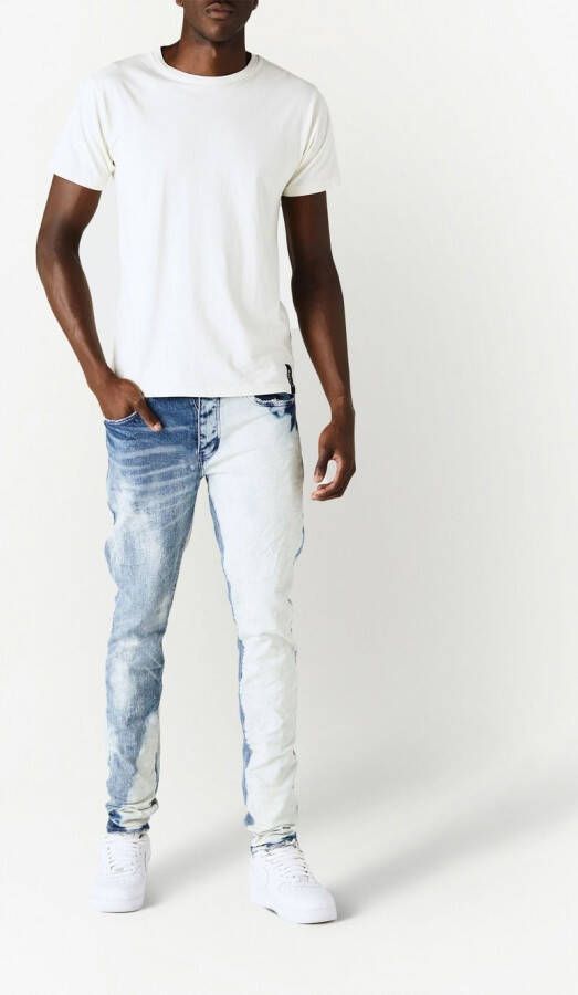 Purple Brand Jeans met verfspatten Blauw