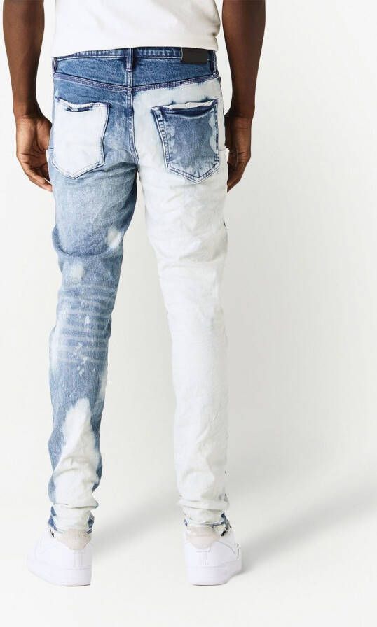Purple Brand Jeans met verfspatten Blauw