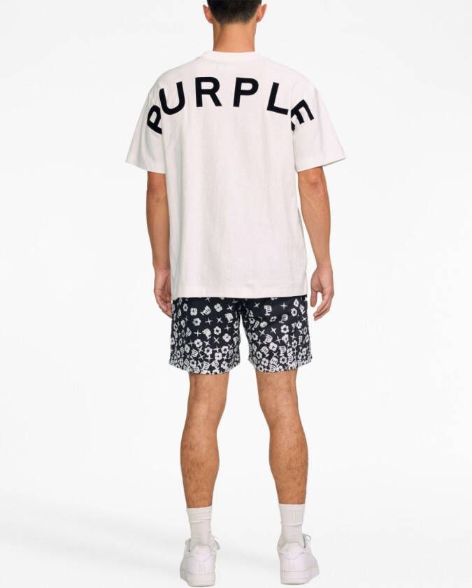 Purple Brand Shorts met camouflageprint Zwart