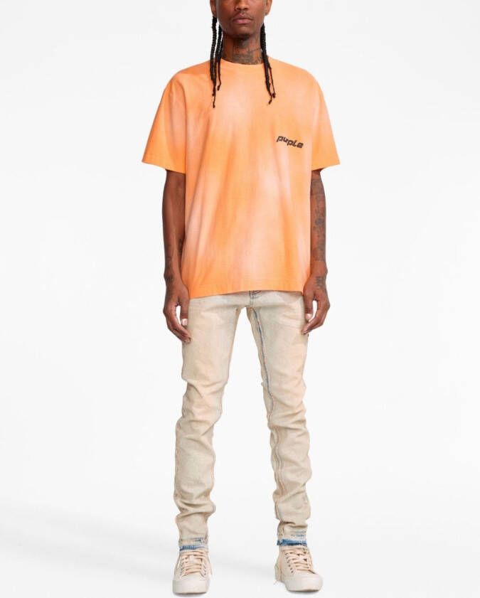 Purple Brand T-shirt met logoprint Oranje