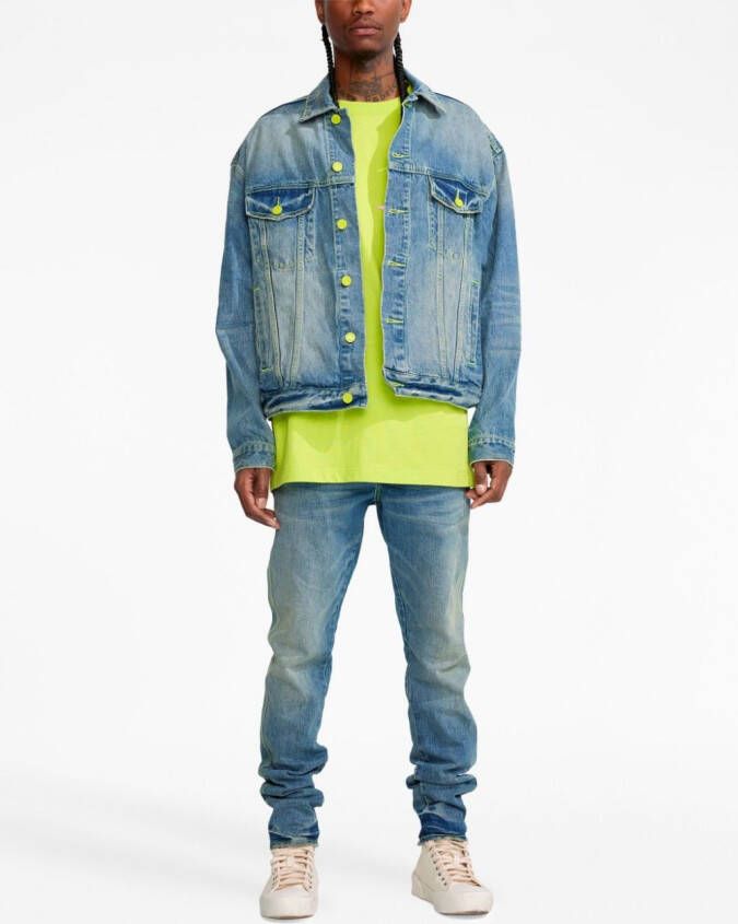 Purple Brand Jeans met gewassen-effect Blauw