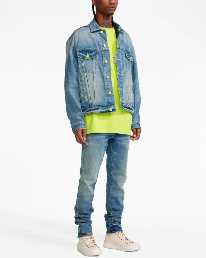 Purple Brand Jeans met gewassen-effect Blauw