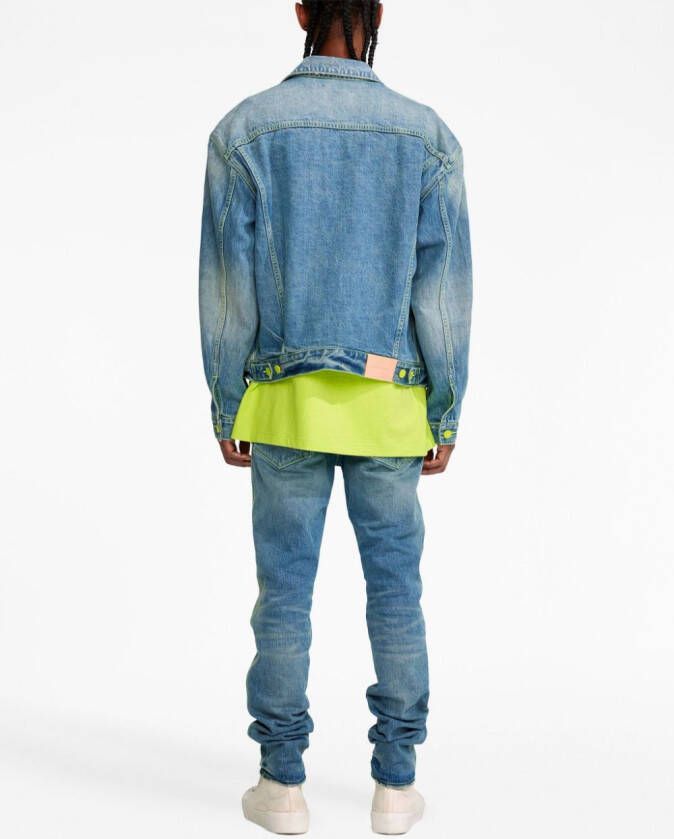 Purple Brand Jeans met gewassen-effect Blauw