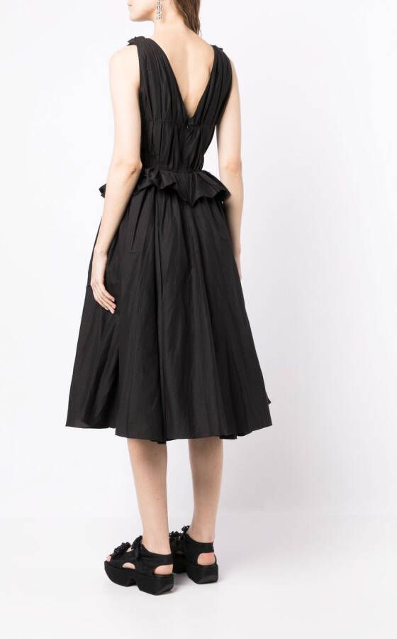 pushBUTTON Midi-jurk met V-hals Zwart