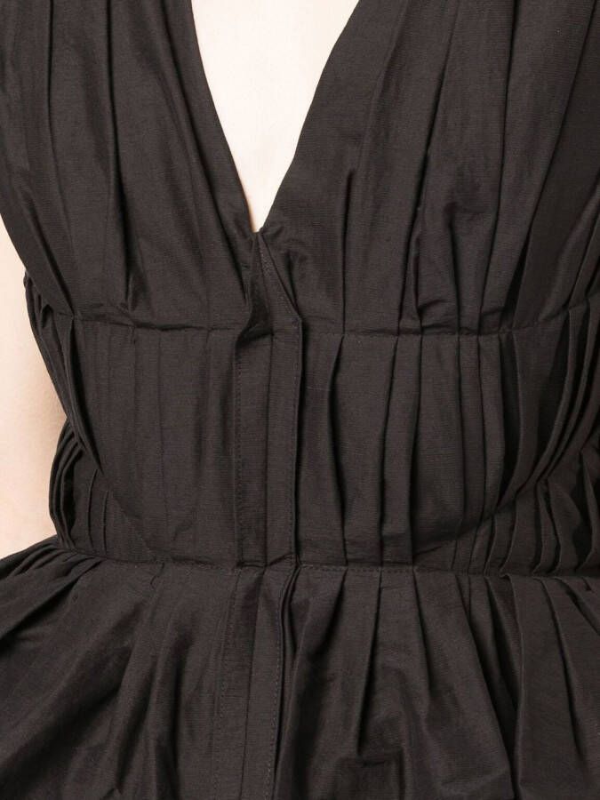 pushBUTTON Midi-jurk met V-hals Zwart