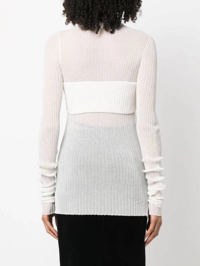 QUIRA Semi-doorzichtige top Wit