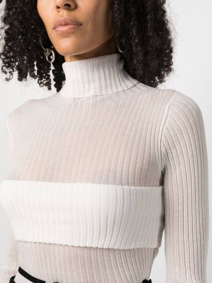 QUIRA Semi-doorzichtige top Wit