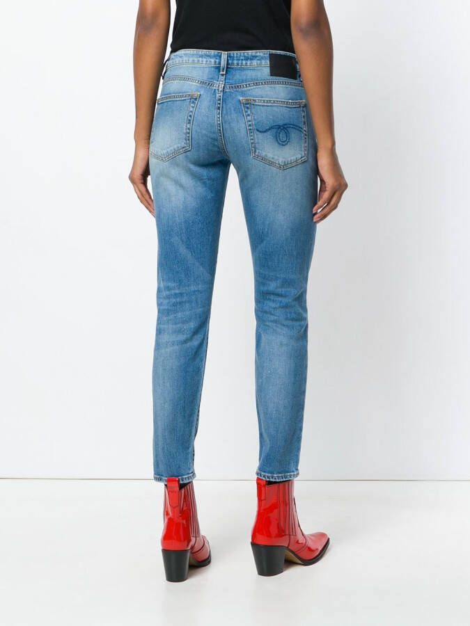 R13 cropped jeans met rechte pijpen Blauw