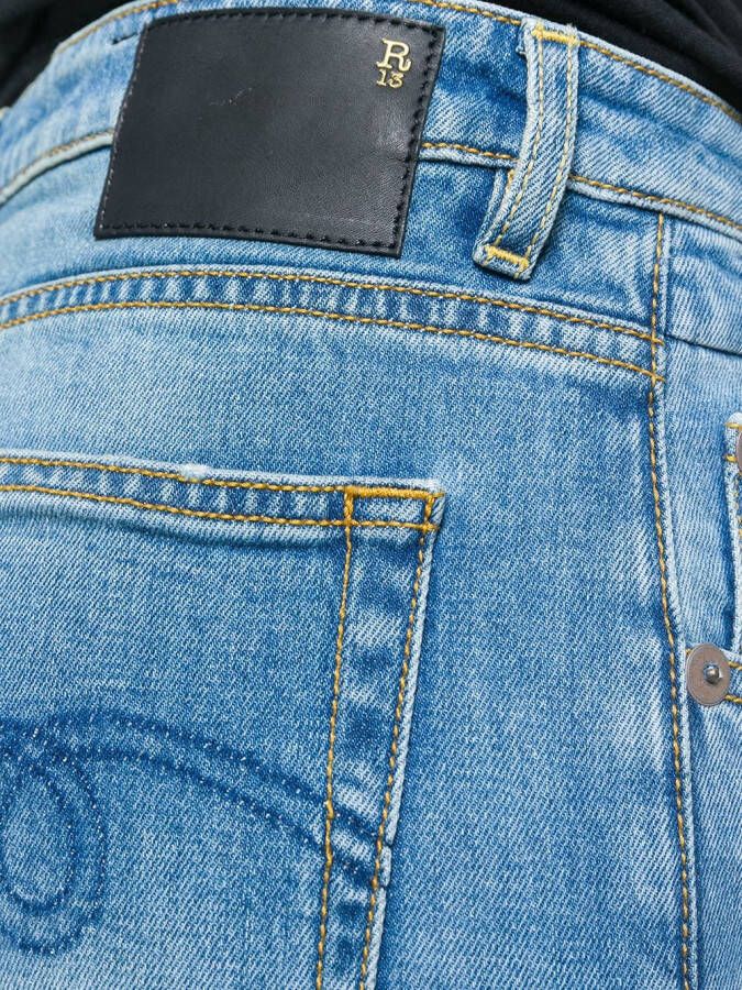 R13 cropped jeans met rechte pijpen Blauw