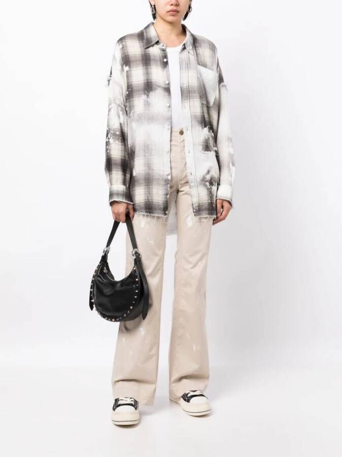 R13 Flared broek Beige