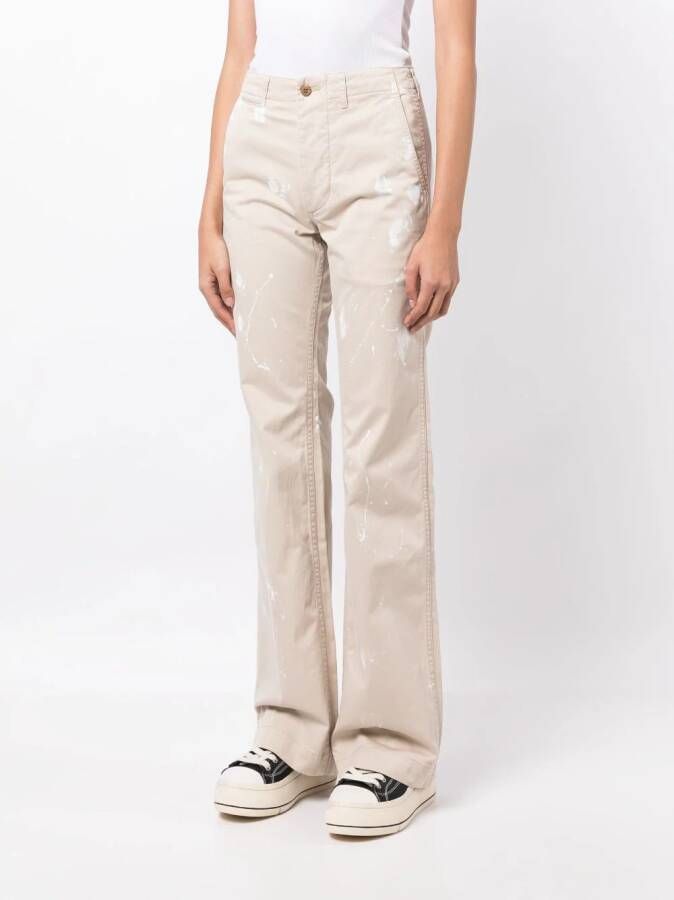 R13 Flared broek Beige