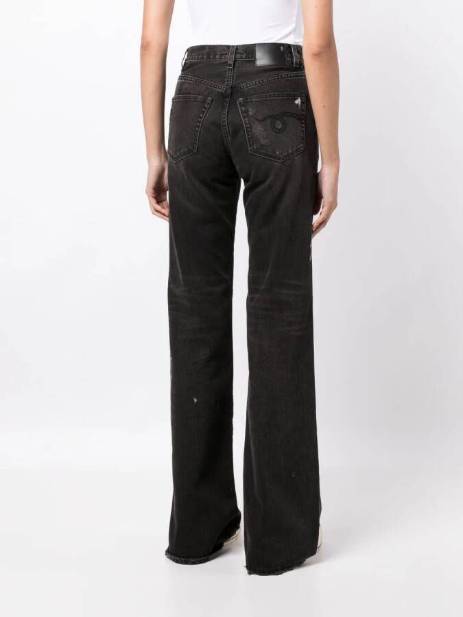 R13 Jeans met geverfd detail Zwart
