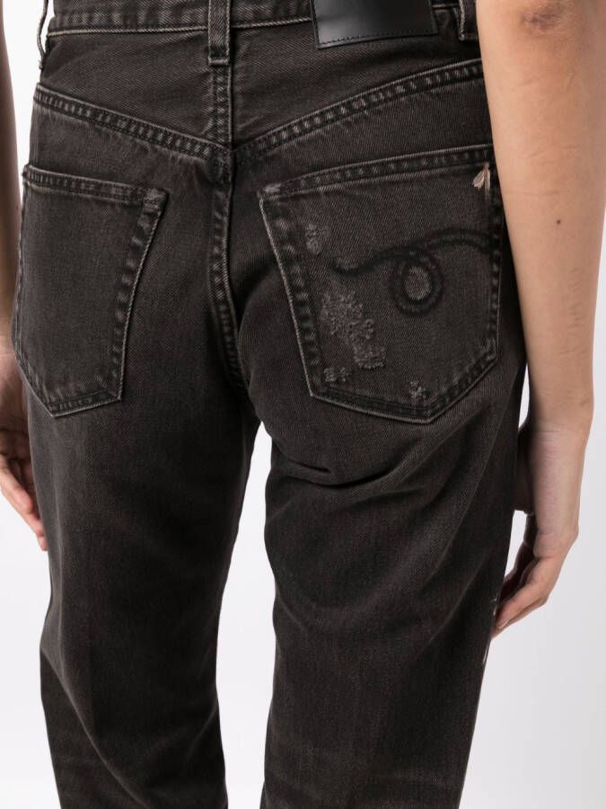 R13 Jeans met geverfd detail Zwart