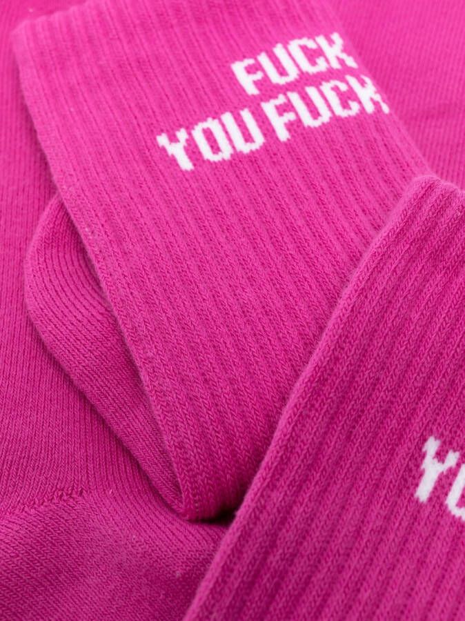 R13 Geribbelde sokken Roze