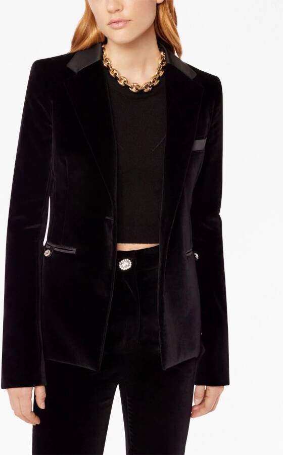 Rabanne Blazer met enkele rij knopen Zwart