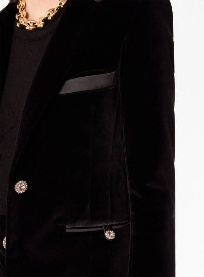 Rabanne Blazer met enkele rij knopen Zwart