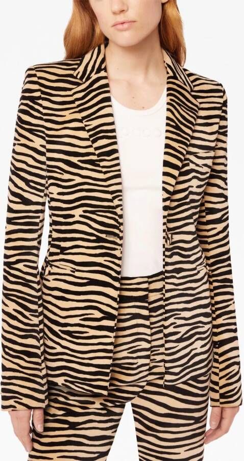 Rabanne Blazer met tijgerprint Beige