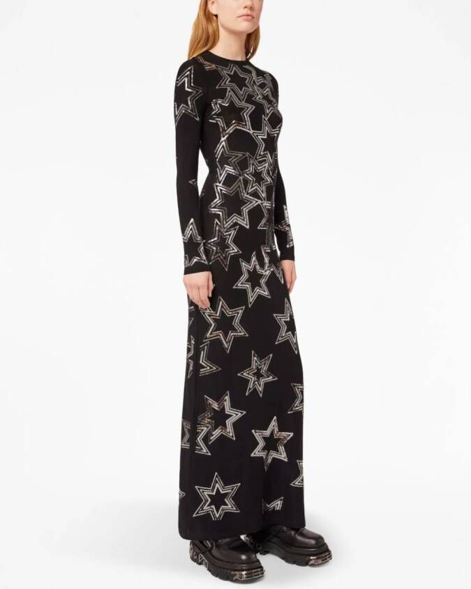 Rabanne Maxi-jurk met lange mouwen Zwart