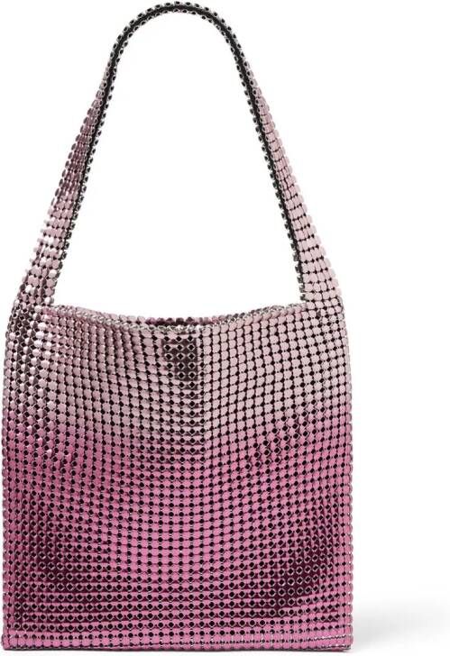 Rabanne Pixel metallic shopper Roze