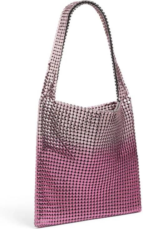 Rabanne Pixel metallic shopper Roze
