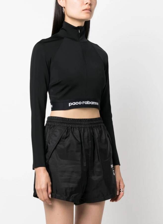 Rabanne T-shirt met logoband Zwart