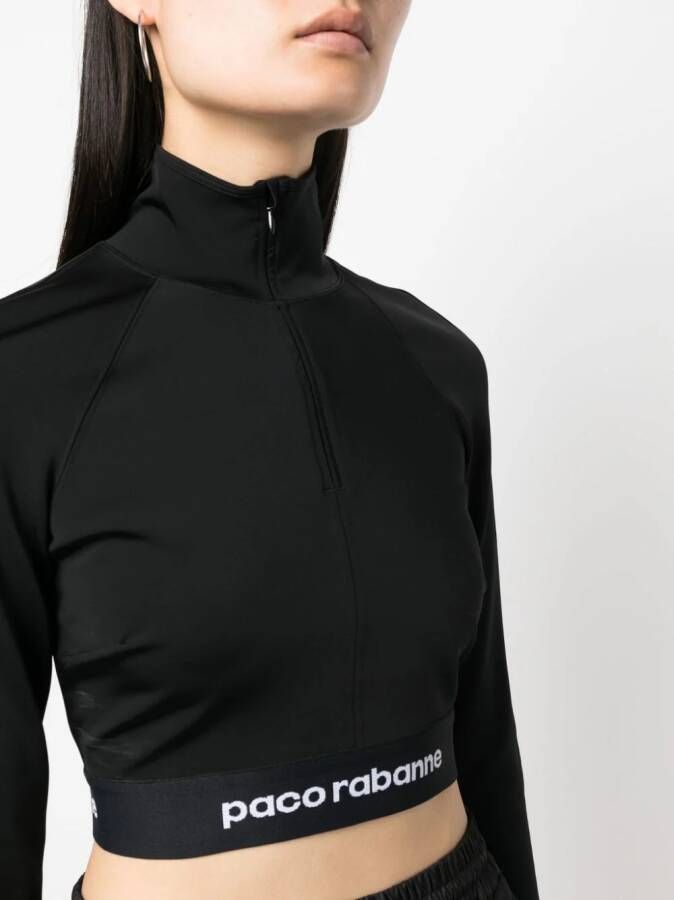 Rabanne T-shirt met logoband Zwart