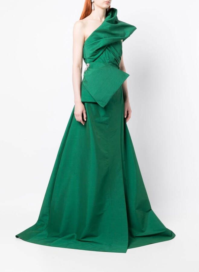 Rachel Gilbert Asymmetrische avondjurk Groen