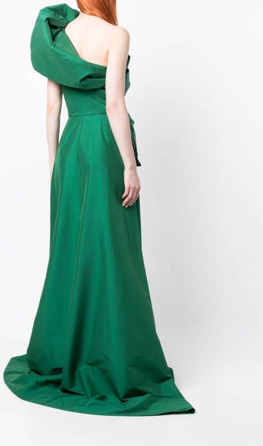Rachel Gilbert Asymmetrische avondjurk Groen