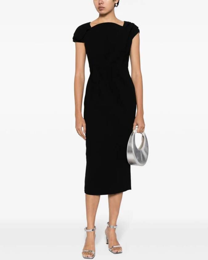Rachel Gilbert Lukas midi-jurk met geplooid detail Zwart