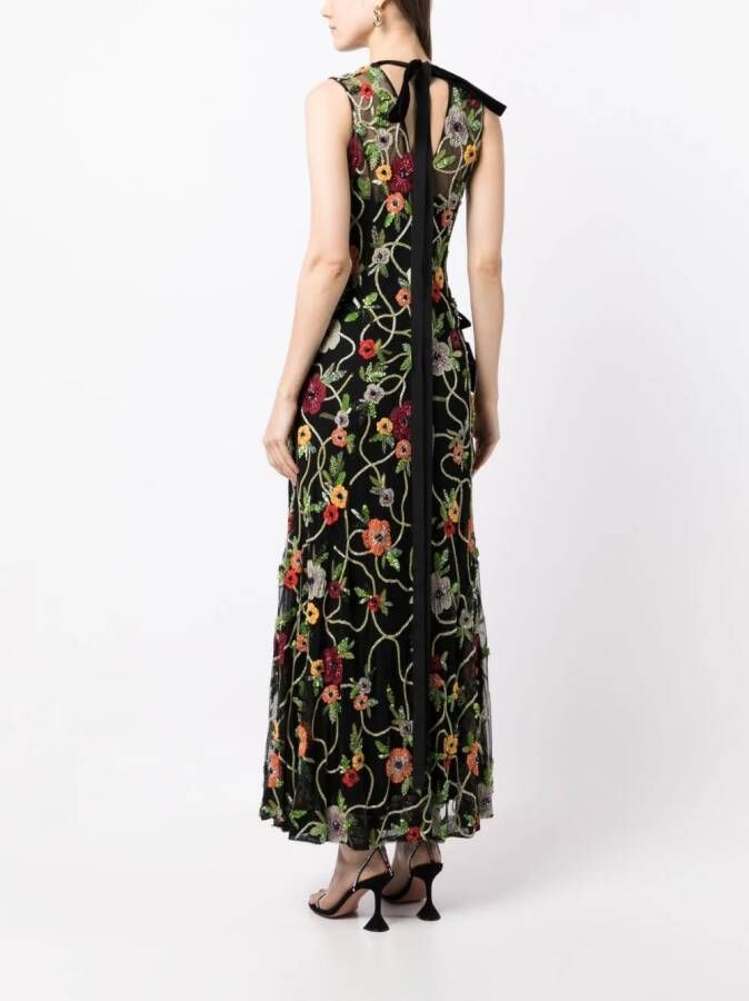 Rachel Gilbert Maxi-jurk met borduurwerk Zwart