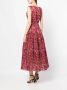 Rachel Gilbert Midi-jurk met klaprozenprint Rood - Thumbnail 4
