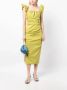 Rachel Gilbert Midi-jurk met ruches Groen - Thumbnail 2