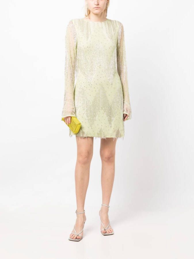 Rachel Gilbert Mini-jurk met franje Groen