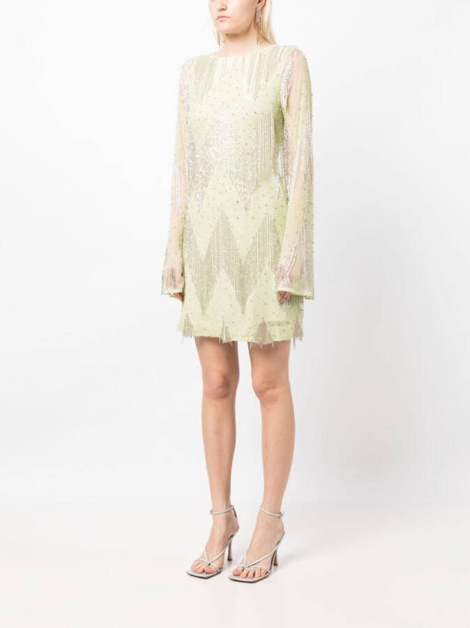 Rachel Gilbert Mini-jurk met franje Groen