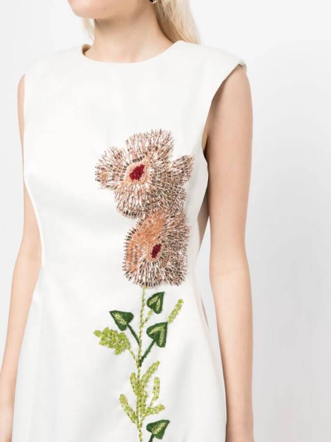Rachel Gilbert Mini-jurk met geborduurd logo Wit