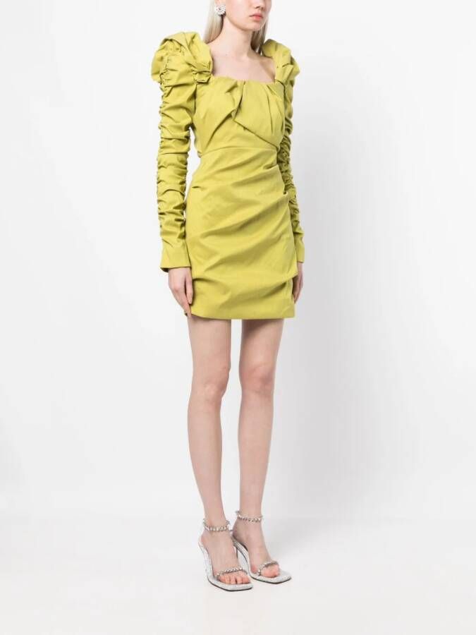 Rachel Gilbert Mini-jurk met pofmouwen Groen