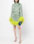 Rachel Gilbert Mini-jurk met veren afwerking Groen - Thumbnail 2