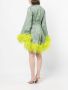 Rachel Gilbert Mini-jurk met veren afwerking Groen - Thumbnail 4