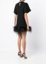 Rachel Gilbert Mini-jurk met veren afwerking Zwart - Thumbnail 4