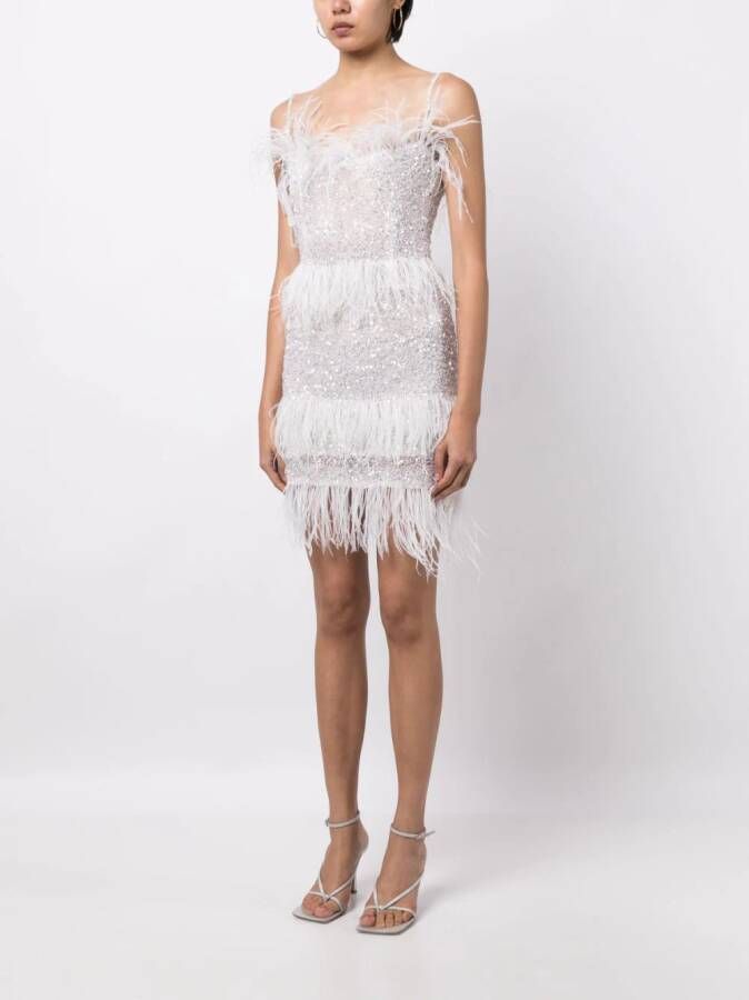Rachel Gilbert Mini-jurk verfraaid met pailletten Wit