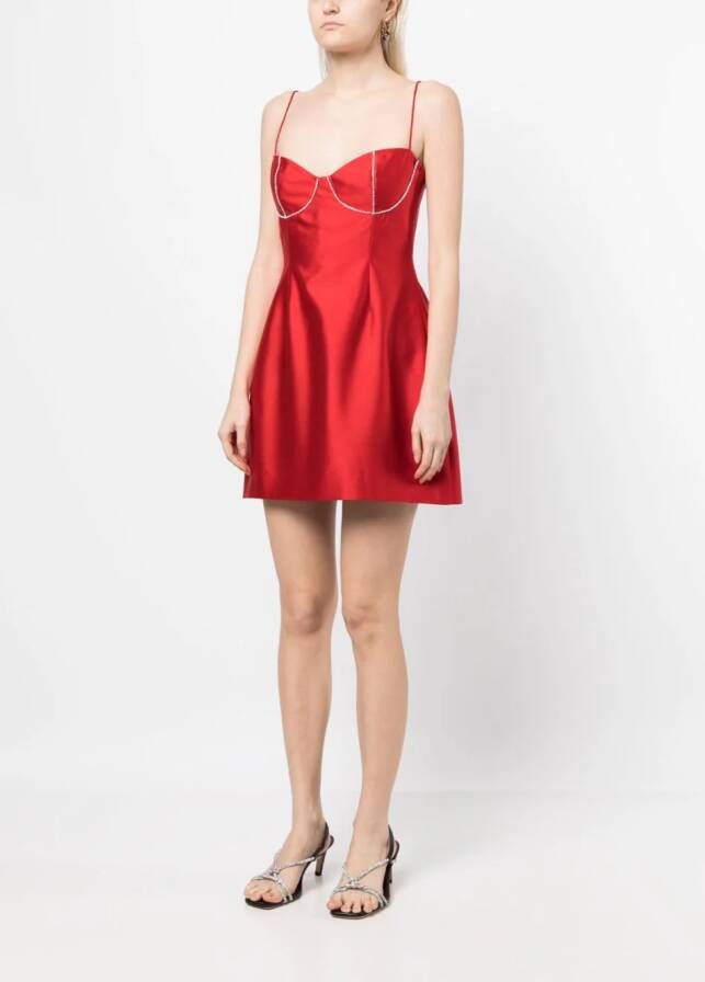 Rachel Gilbert Mini-jurk verfraaid met stras Rood